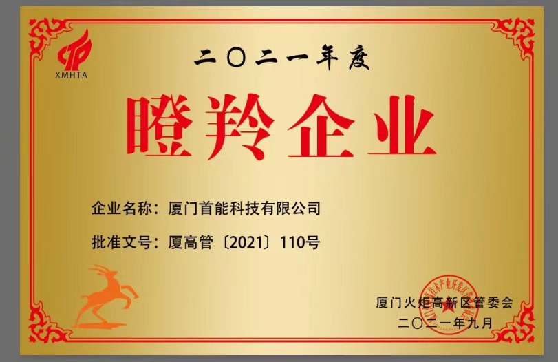 2021年荣获获“火炬瞪羚企业”称号